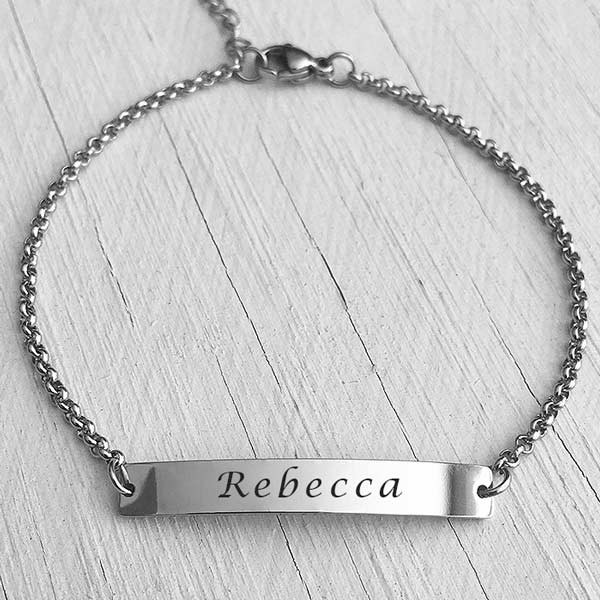 ID Name Bracelet Silver