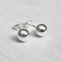 Sterling Silver Ball Stud Earrings